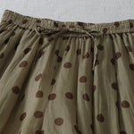 Buddha Stones Summer Casual Vintage Drawstring Polka Dot Women's Cropped Pants With Pockets