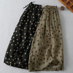 Buddha Stones Summer Casual Vintage Drawstring Polka Dot Women's Cropped Pants With Pockets
