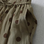 Buddha Stones Summer Casual Vintage Drawstring Polka Dot Women's Cropped Pants With Pockets