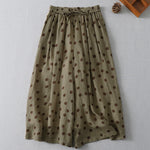 Buddha Stones Summer Casual Vintage Drawstring Polka Dot Women's Cropped Pants With Pockets