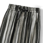 Buddha Stones Summer Casual Elegant Drawstring Vertical Striped Long Pants Women's Straight Leg Pants With Pockets