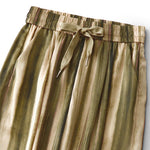 Buddha Stones Summer Casual Elegant Drawstring Vertical Striped Long Pants Women's Straight Leg Pants With Pockets
