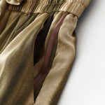 Buddha Stones Summer Casual Elegant Drawstring Vertical Striped Long Pants Women's Straight Leg Pants With Pockets