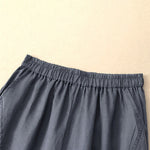 Buddha Stones Spring Summer Casual Minimalist Solid Cropped Women's Harem Pants With Pockets