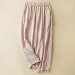 Buddha Stones Spring Summer Casual Minimalist Solid Cropped Women's Harem Pants With Pockets