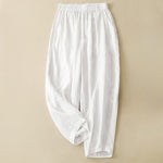 Buddha Stones Spring Summer Casual Minimalist Solid Cropped Women's Harem Pants With Pockets
