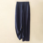 Buddha Stones Spring Summer Minimalist Casual Solid Zipper Design Long Pants Women's Straight Leg Pants With Pockets
