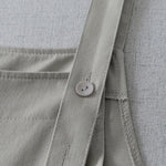 Buddha Stones Spring Summer Casual Minimalist Solid Button-Up Women's Jumpsuit With Pocket