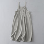 Buddha Stones Spring Summer Casual Minimalist Solid Button-Up Women's Jumpsuit With Pocket