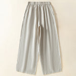 Buddha Stones Spring Summer Casual Minimalist Solid Capri Pants Women's Straight Leg Pants With Pockets