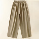 Buddha Stones Spring Summer Casual Minimalist Solid Capri Pants Women's Straight Leg Pants With Pockets