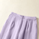 Buddha Stones Spring Summer Casual Minimalist Solid Capri Pants Women's Straight Leg Pants With Pockets