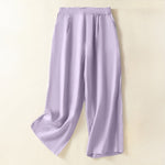 Buddha Stones Spring Summer Casual Minimalist Solid Capri Pants Women's Straight Leg Pants With Pockets