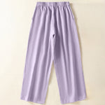 Buddha Stones Spring Summer Casual Minimalist Solid Capri Pants Women's Straight Leg Pants With Pockets