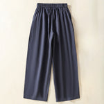 Buddha Stones Spring Summer Casual Minimalist Solid Capri Pants Women's Straight Leg Pants With Pockets