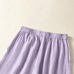 Buddha Stones Spring Summer Casual Minimalist Solid Capri Pants Women's Straight Leg Pants With Pockets
