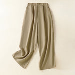 Buddha Stones Spring Summer Casual Minimalist Solid Capri Pants Women's Straight Leg Pants With Pockets