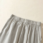 Buddha Stones Spring Summer Casual Minimalist Solid Capri Pants Women's Straight Leg Pants With Pockets