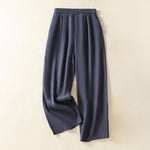 Buddha Stones Spring Summer Casual Minimalist Solid Capri Pants Women's Straight Leg Pants With Pockets