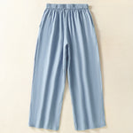 Buddha Stones Spring Summer Casual Minimalist Solid Capri Pants Women's Straight Leg Pants With Pockets