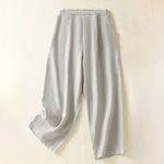 Buddha Stones Spring Summer Casual Minimalist Solid Capri Pants Women's Straight Leg Pants With Pockets