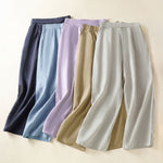 Buddha Stones Spring Summer Casual Minimalist Solid Capri Pants Women's Straight Leg Pants With Pockets
