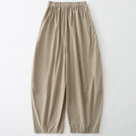 Buddha Stones Summer Casual Minimalist Solid Cropped Pants Women's Harem Pants With Pockets
