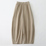 Buddha Stones Summer Casual Minimalist Solid Cropped Pants Women's Harem Pants With Pockets