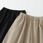 Buddha Stones Summer Casual Minimalist Solid Cropped Pants Women's Harem Pants With Pockets
