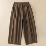 Buddha Stones Summer Casual Minimalist Drawstring Solid Women's Cropped Pants With Pockets