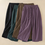 Buddha Stones Summer Casual Minimalist Drawstring Solid Women's Cropped Pants With Pockets