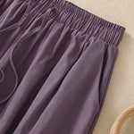Buddha Stones Summer Casual Minimalist Drawstring Solid Women's Cropped Pants With Pockets