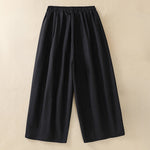 Buddha Stones Summer Casual Minimalist Drawstring Solid Women's Cropped Pants With Pockets