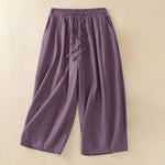 Buddha Stones Summer Casual Minimalist Drawstring Solid Women's Cropped Pants With Pockets