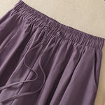 Buddha Stones Summer Casual Minimalist Drawstring Solid Women's Cropped Pants With Pockets