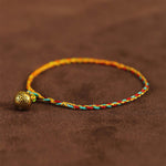 Buddha Stones Hand-woven Colorful String Bell Balance Braided Bracelet