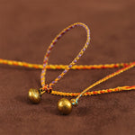 Buddha Stones Hand-woven Colorful String Bell Balance Braided Bracelet