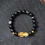 Buddha Stones PiXiu Brown Striped Agate Wealth Bracelet