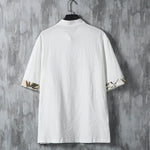 Buddha Stones Summer Tang Style Casual Frog Button Bamboo Men's Short Sleeve Shirts