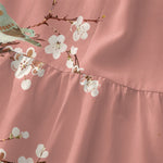 Buddha Stones Summer Casual Blossom Bird Branches Pattern Women's Summer Sleeveless Midi Dress With Pockets
