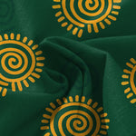 Buddha Stones Cotton Linen Sun Spiral Pattern Women's Elastic Waist Wide Leg Pants With Pockets
