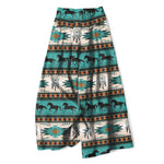 Buddha Stones Cotton Linen Horse Dreamcatcher Pattern Women's Elastic Waist Wide Leg Pants With Pockets