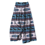 Buddha Stones Cotton Linen Horse Dreamcatcher Pattern Women's Elastic Waist Wide Leg Pants With Pockets