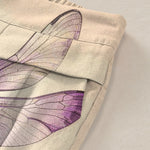 Buddha Stones Cotton Linen Watercolor Dragonfly Pattern Women's Elastic Waist Wide Leg Pants With Pockets