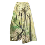 Buddha Stones Cotton Linen Watercolor Dragonfly Pattern Women's Elastic Waist Wide Leg Pants With Pockets