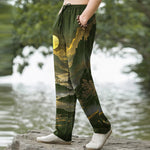 Buddha Stones Cotton Golden Mountain At Sunrise Pattern Men's Tapered Pants With Pockets