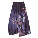 Buddha Stones Cotton Linen Butterfly Pattern Women's Elastic Waist Wide Leg Pants With Pockets