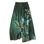 Buddha Stones Cotton Linen Butterfly Pattern Women's Elastic Waist Wide Leg Pants With Pockets