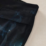 Buddha Stones Cotton Linen Mystic Fish Pattern Women's Elastic Waist Wide Leg Pants With Pockets