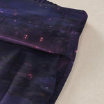 Buddha Stones Cotton Linen Lotus Galaxy Pattern Women's Elastic Waist Wide Leg Pants With Pockets